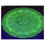 10 Inch Uranium Glass Trivet/Platter