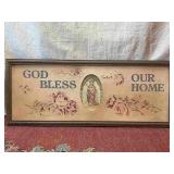 Framed God Bless Our Home Art