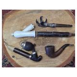 Assortment of Four Vintage Tobacco Pipes