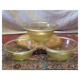 Yellow Depression Glass Serving Bowls