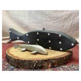 Pair of Painted Wooden Fish Decoys