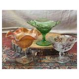 Three Depression Glass Pressed Compotes