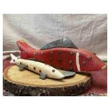 Pair of Painted Wooden Fish Decoys