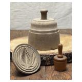 Three Antique Wooden Butter Mold Presses