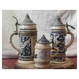 Three German Beer Steins