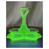 Uranium Glass Condiment Caddy