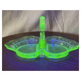 Uranium Glass Condiment Caddy