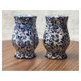 Blue and White Porcelain Salt and Pepper Shakers
