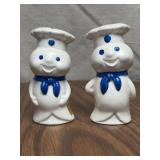 Pillsbury Doughboy Porcelain Salt, Pepper Shakers
