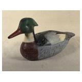 Signed Carved Painted Wooden Duck Decoy