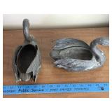 Cast Iron Swan Ashtrays