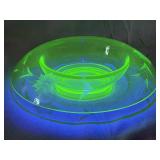11 Inch Uranium Glass Bowl