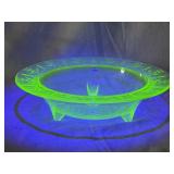 11 Inch Uranium Glass Serving Bowl