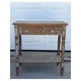 Painted Wooden Side Table with Drawer