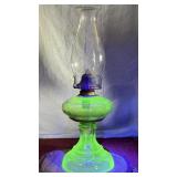 Uranium Glass Oil Lamp