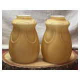 Pair of Amber Frosted Glass Pendant Lamp Shades
