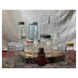 Assortment of Antique and Vintage Jars, Bottles