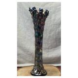 Cobalt Blue 17 Inch Carnival Swung Glass Vase