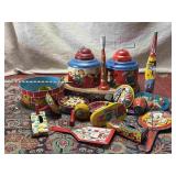 Collection of Vintage Tin Noise Maker Toys