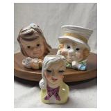 Three Napcoware Head Vases