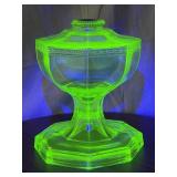 Uranium Glass Oil Lamp