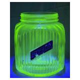 Uranium Glass Cookie Jar