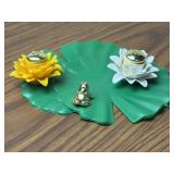 Frog, Lily, Lily Pad Salt and Pepper Shakers