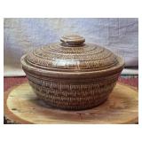 USA Marked Earthenware Covered Bowl