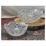 Lead Crystal Serving Bowls: 9 and 7 Inch
