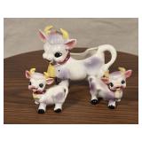 Cow Salt and Pepper Shakers, Creamer