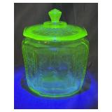 Uranium Glass Cookie Jar