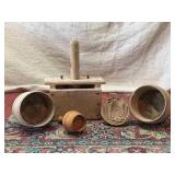 Assortment of 5 Wooden Butter Molds