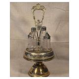 Pairpoint Silver Plated Crystal Cruet Set