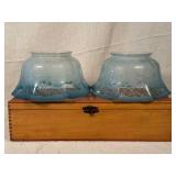 Frosted Blue Glass Pendant or Chandelier Shades