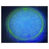 12 Inch Uranium Glass Trivet/Serving Platter