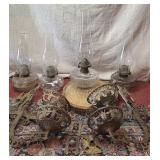 Four Wall Mounted Oil Lamps