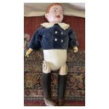 Antique 32 Inch Equestrian Boy Doll