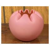 Pink Satin Glass Rose Bowl