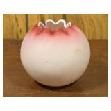 Pink Satin Glass Rose Bowl
