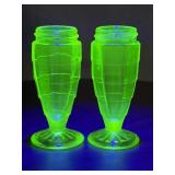 Uranium Glass Salt and Pepper Shakers