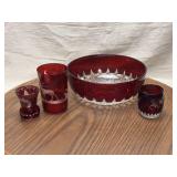 Red Bohemian Crystal Lot