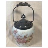 Flower Design Glass Jar