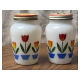 Fire King Tulip Salt and Pepper Shakers