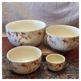 Set of 4 Hall's Superior Mixing Bowls