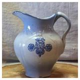Blue Stoneware Pitcher