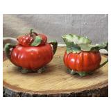 Royal Bayreuth Porcelain Tomato Creamer, Sugar