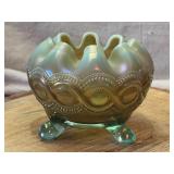 Opalescent Carnival Glass Rose Bowl