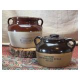 Pair of Stoneware Bean Pots