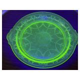 11 Inch Uranium Glass Serving Plate