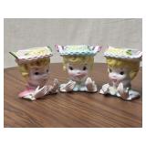 Three Lady Head Vases